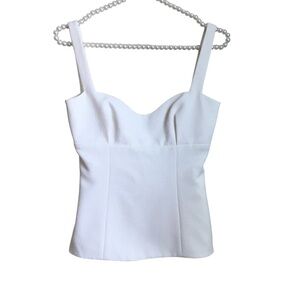 Emilia Wickstead Ivory Sweetheart Bustier Textured Top